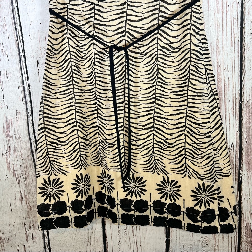 Free People Zebra Cheetah Boho Print Floral Fit & Flare Dress Size 4 EUC - Picture 4 of 10